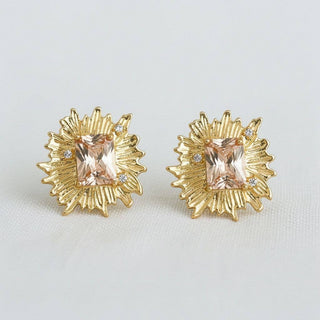 Artistic Gold Sunburst Earrings