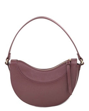 Francesca Vegan Leather Crescent Bag | Burgundy