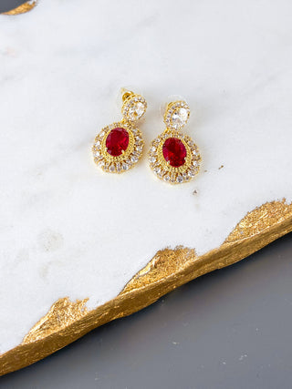 Vintage Ruby CZ Dangles
