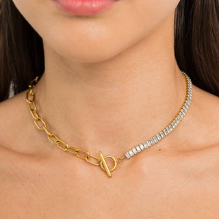Gilded Tide Tennis & Paperclip Choker