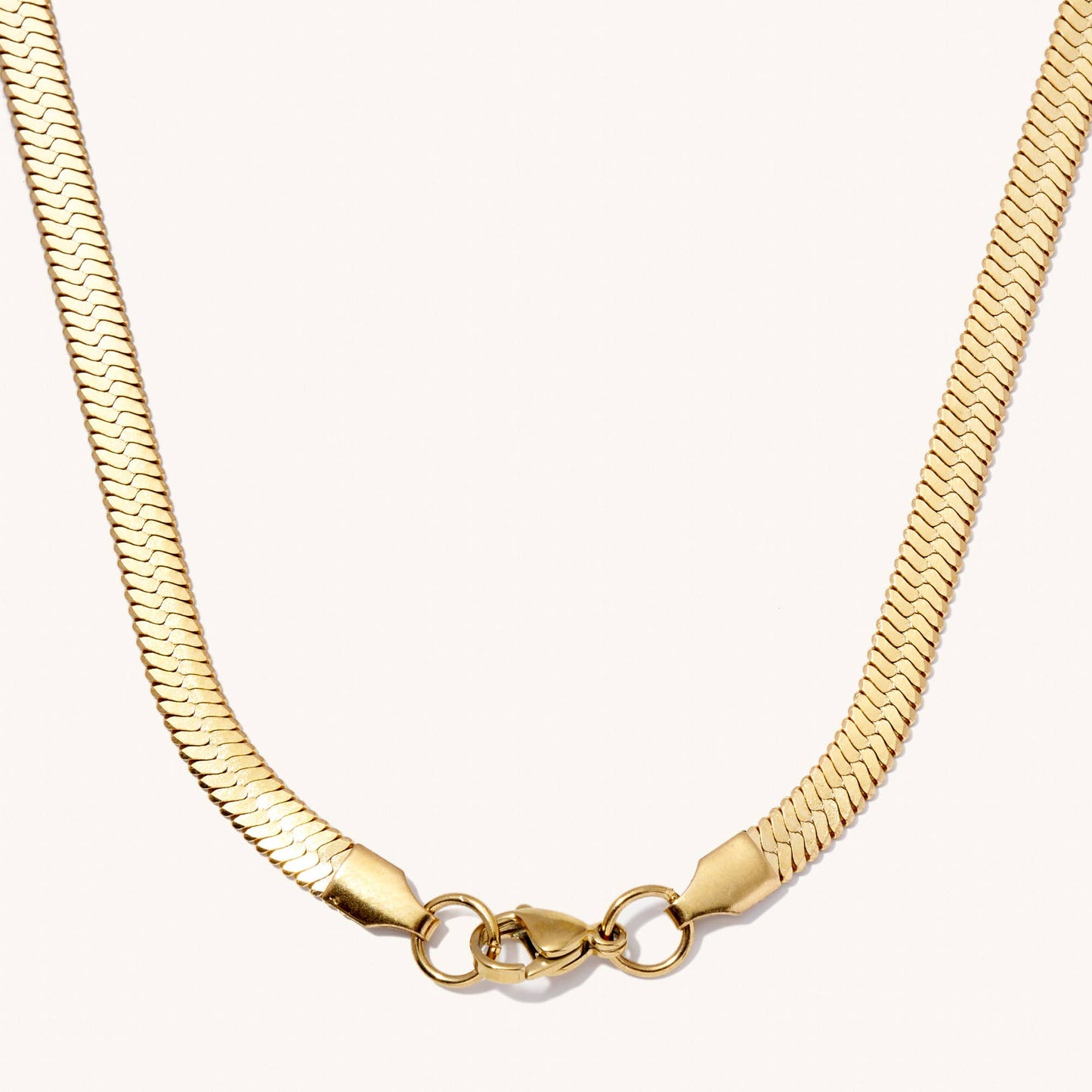 Gold Herringbone Necklaces | 3MM