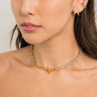 Gilded Tide Tennis & Paperclip Choker