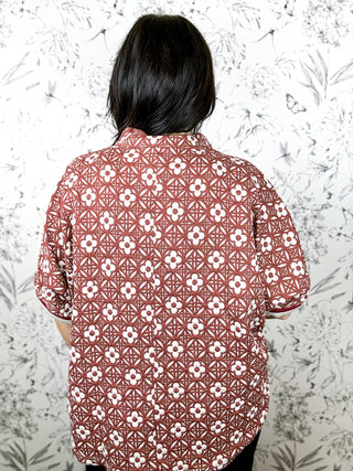 Autumn Jacquard Blouse | Curvy