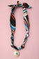 Turquoise Circle Charm Scarf Necklace - Best & Co. Boutique