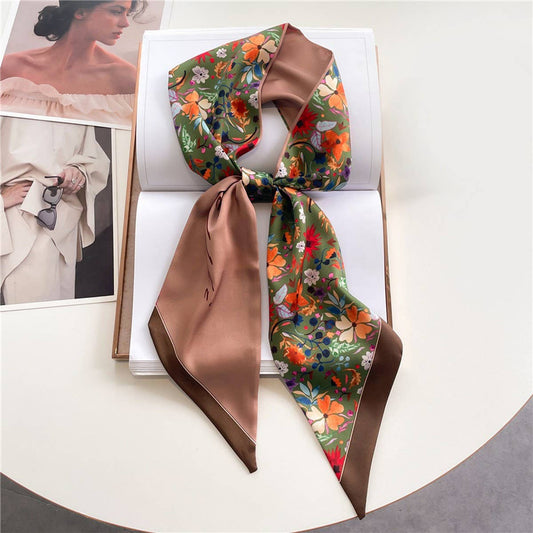 Brown Floral Twillie Scarf - Best & Co. Boutique