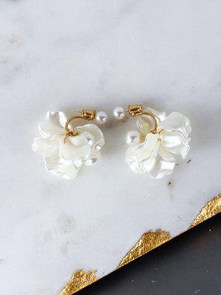 Vintage Floral Pearl Tassel Earrings