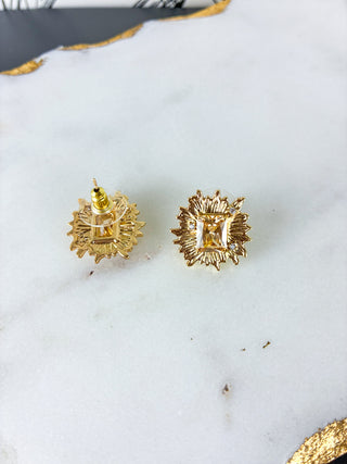 Artistic Gold Sunburst Earrings