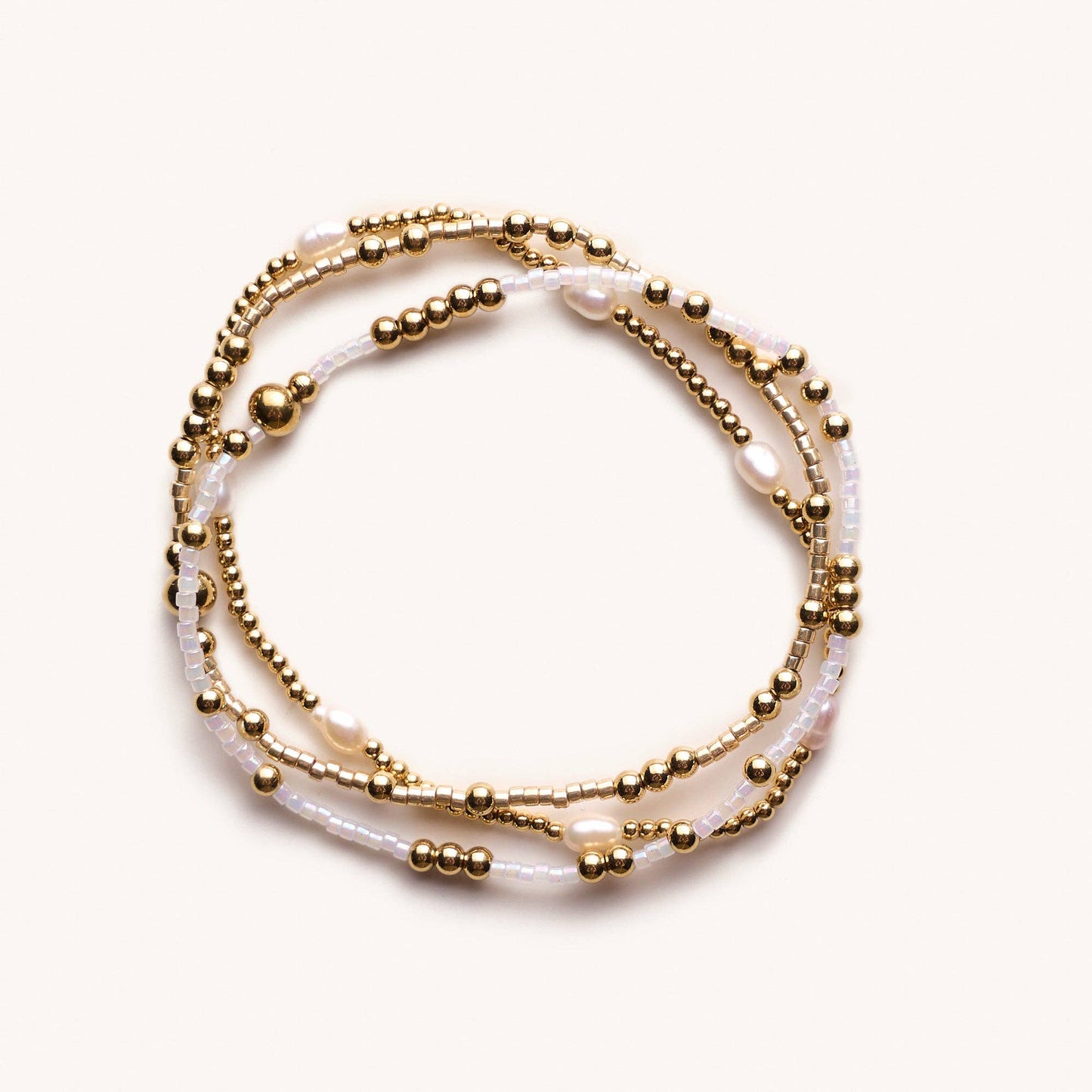 Beaded Game Day Stack | White