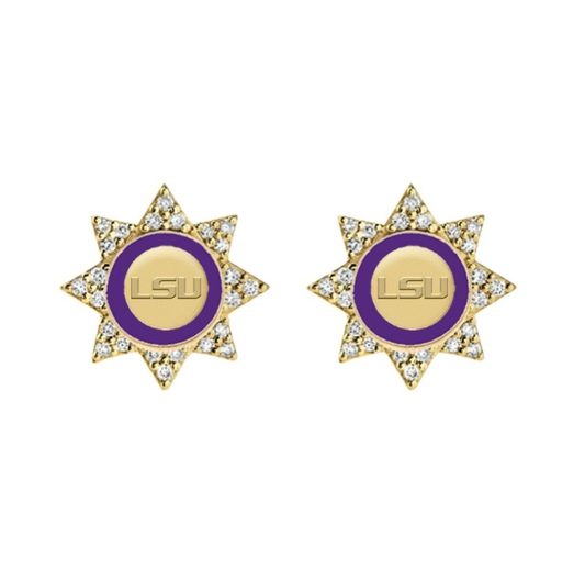 LSU starburst game day earrings