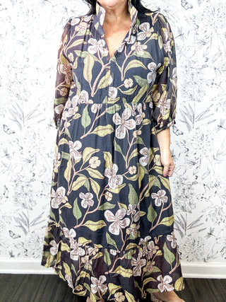 Magnolia Floral Midi Dress | Curvy