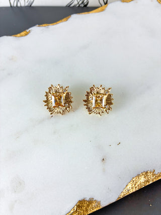 Artistic Gold Sunburst Earrings