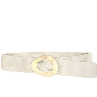 Vegan Suede Statement Belt | Ivory