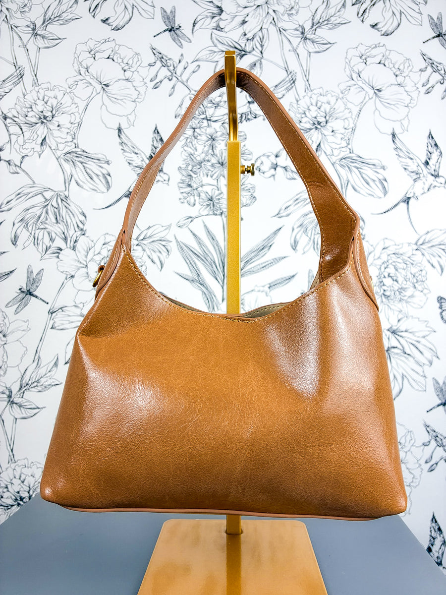 Amber Vegan Leather Small Hobo | Tan