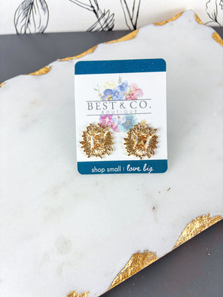 Artistic Gold Sunburst Earrings