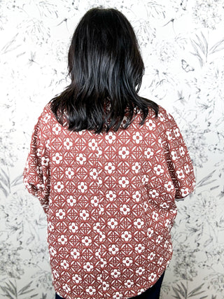 Autumn Jacquard Blouse | Curvy