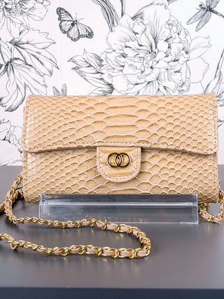 Bianca Ivory Faux Alligator 2-in-1 Convertible Clutch & Crossbody Bag BC BAGS
