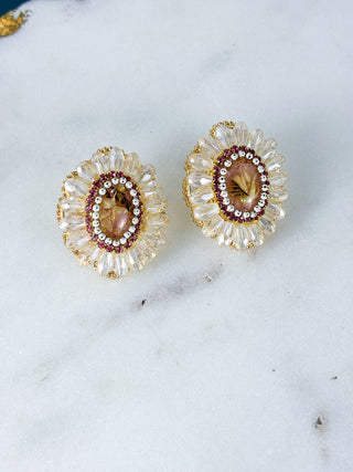 Blush Petal CZ Studs