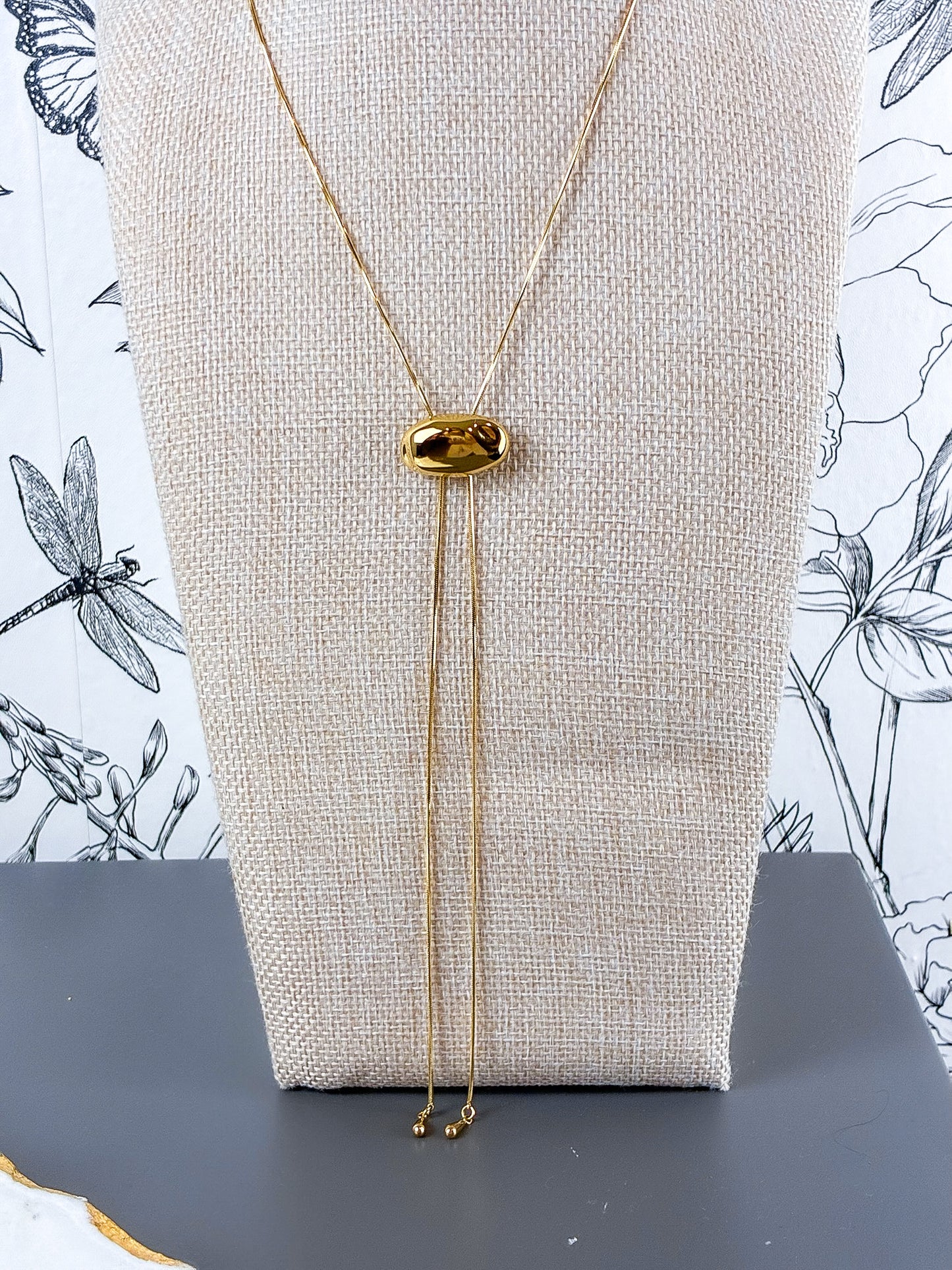 Dainty Thin Bean Bolo | 18K Gold