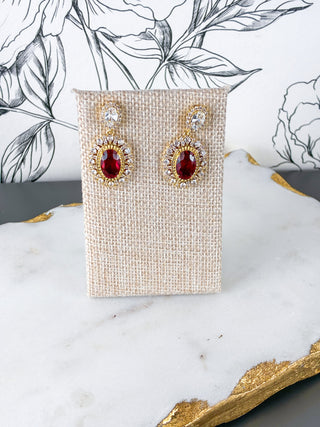 Vintage Ruby CZ Dangles