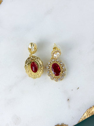 Vintage Ruby CZ Dangles