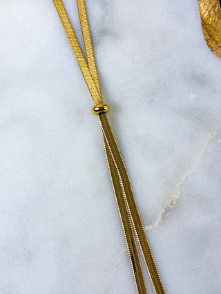 Gold Herringbone Bolo | 18K Gold