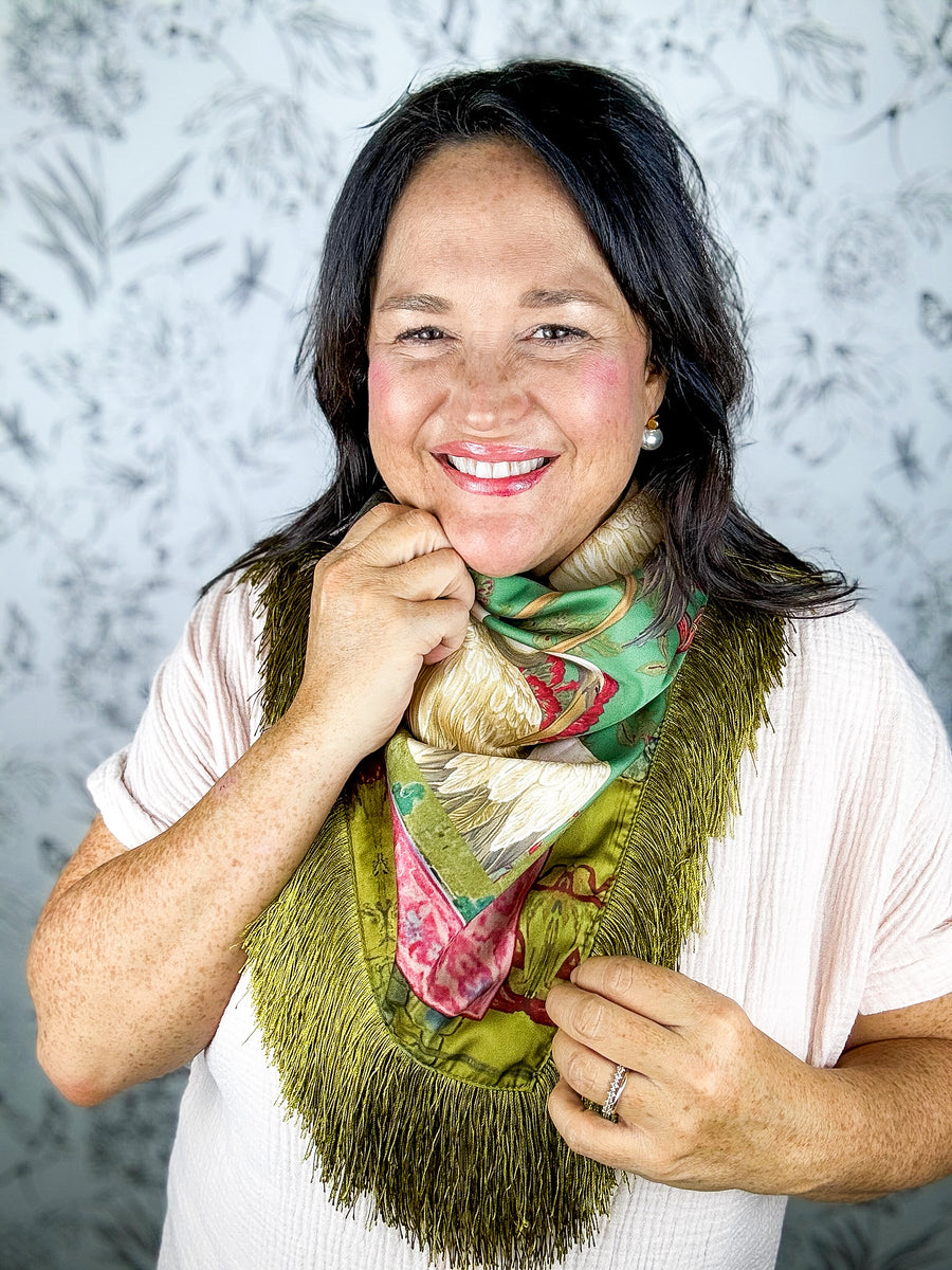 Crane Fringe Scarf