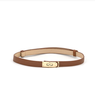 Turnlock Vegan Leather Belt | Tan