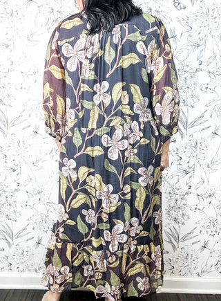 Magnolia Floral Midi Dress | Curvy