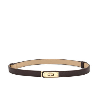 Turnlock Vegan Leather Belt | Brown