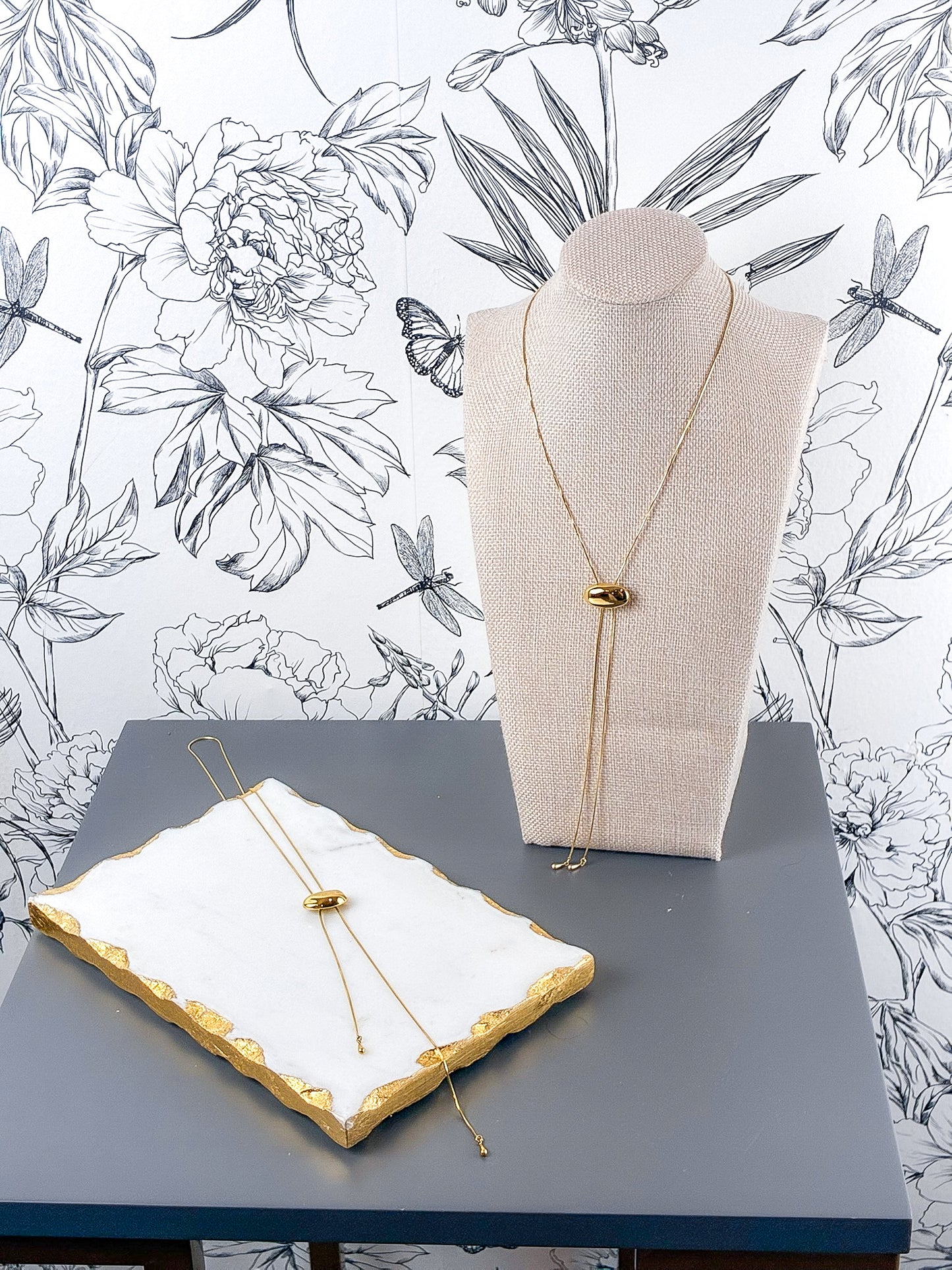 Dainty Thin Bean Bolo | 18K Gold