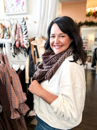 The Dakota Brown Paisley Bandana Scarf