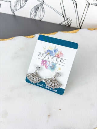 Art Deco CZ Fan Earrings