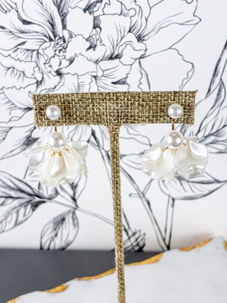 Vintage Floral Pearl Tassel Earrings