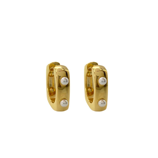 Pearl Huggie Hoops - Best & Co. Boutique