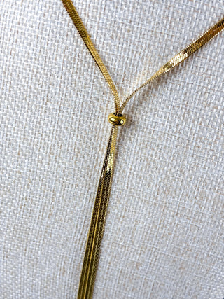 Gold Herringbone Bolo | 18K Gold