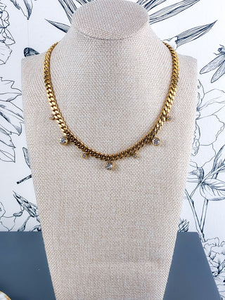 Valentina CZ Cuban Link Necklace | 18k Gold