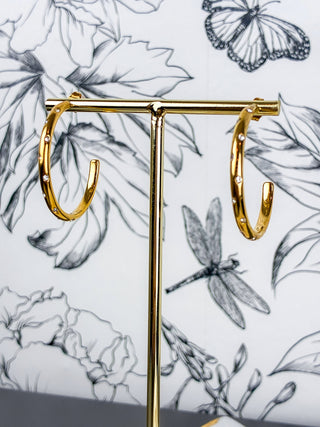 Heidi Thin CZ Hoops | 18K Gold