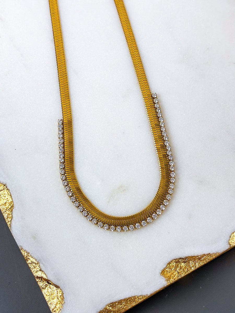 Fiona 18K Herringbone | CZ