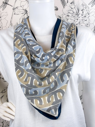 Geometric Triangle Scarf | Versatile 59" Blue BC BAGS
