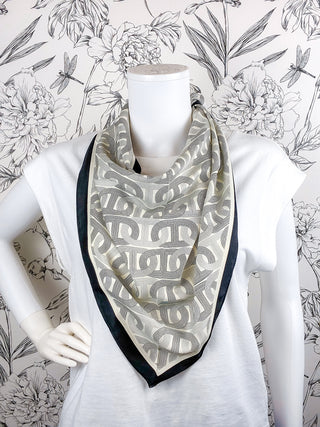 Geometric Triangle Scarf | Versatile 59" GREY and black BC BAGS