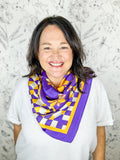 Hollis purple and gold large game day scarf Caroline hill 