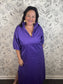 Purple cotton spandex midi dress GAME DAY ADRIENNE