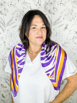 Harper Purple Stripe Scarf | MED