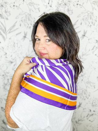 Harper Purple Stripe Scarf | MED