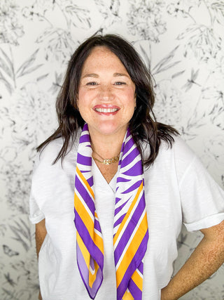 Harper Purple Stripe Scarf | MED