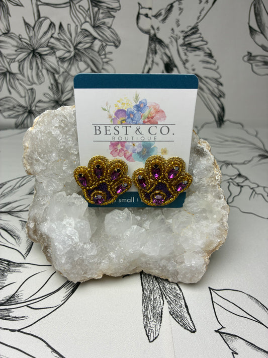 Beaded Paw Studs - Best & Co. Boutique