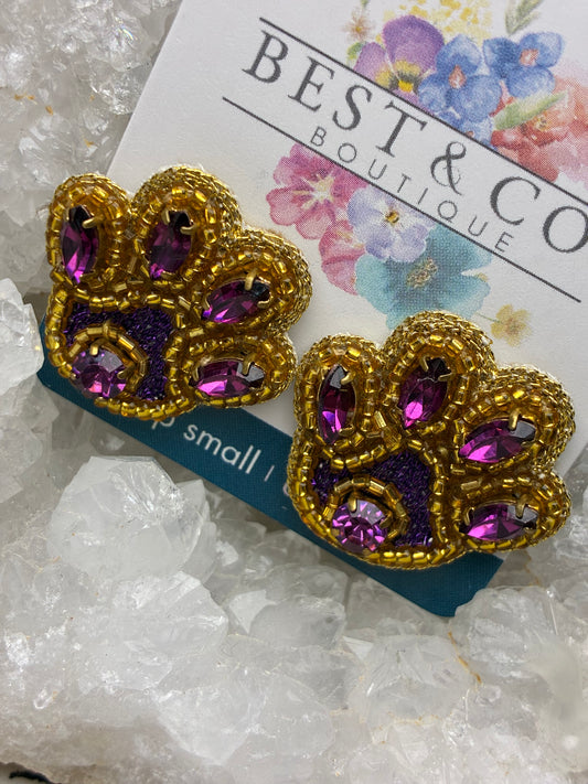 Beaded Paw Studs - Best & Co. Boutique