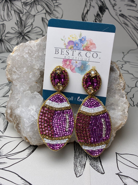 Beaded Dangle Footballs - Best & Co. Boutique