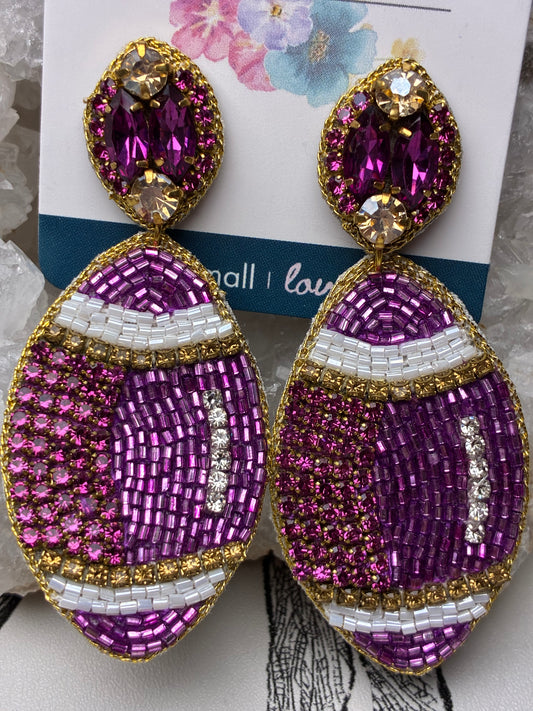 Beaded Dangle Footballs - Best & Co. Boutique