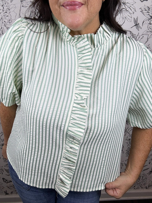 Sweet Magnolia Seersucker Blouse